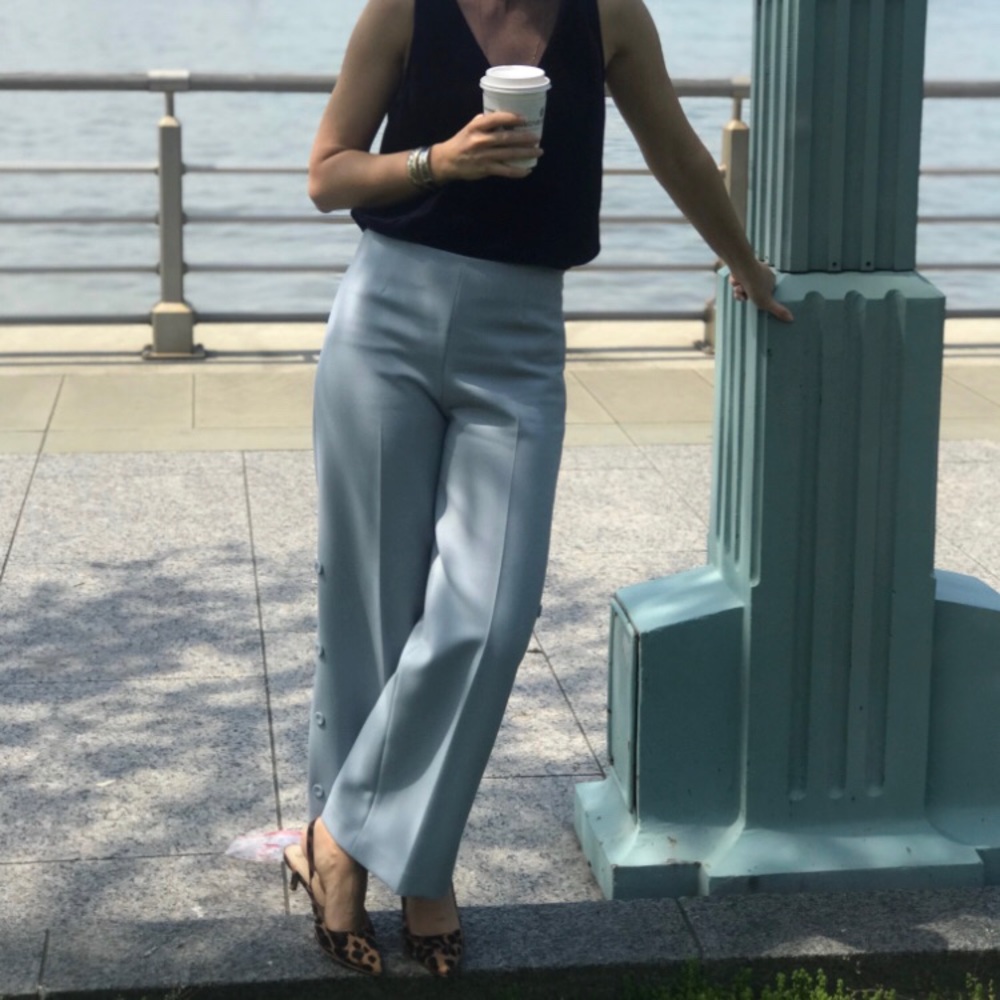 Zara wide leg pants with side buttons